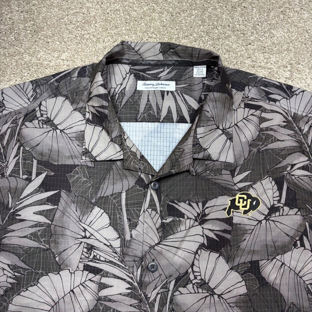 Tommy Bahama Colorado Buffaloes CU Boulder Performance Shirt Gray Tropical 3XL